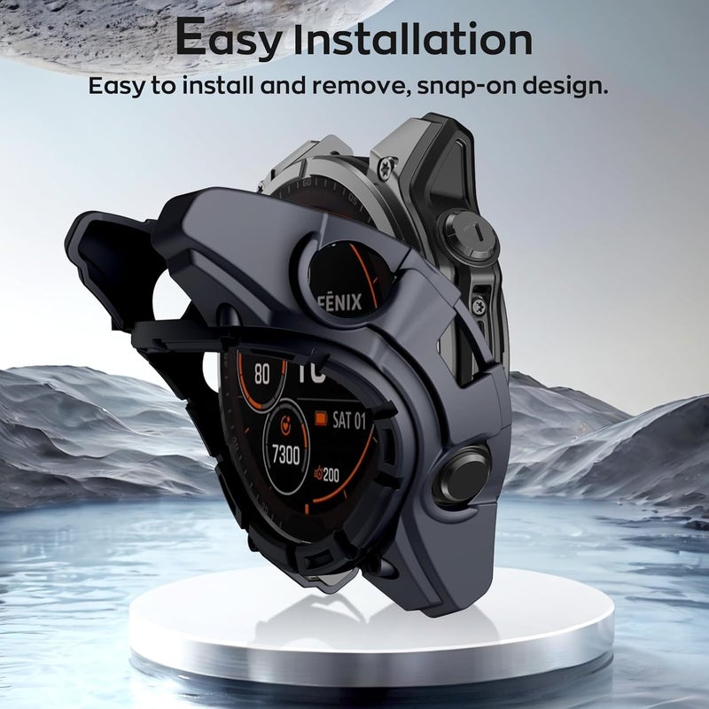 ISABAKE Case Cover Compatible with Garmin Fenix 8 51MM Sloar, Soft and Flexible Anti Drop TPU Bumper Frame Rugged Replacement Protective Cases for Garmin Fenix 8 51MM Solar - Image 5